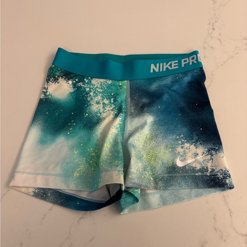 Nike Pro Aqua and Navy Shorts